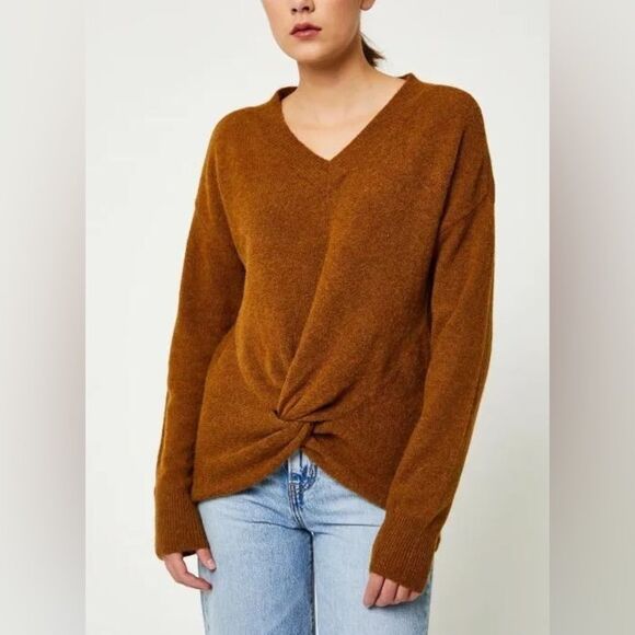 SCOTCH & SODA- Wool Blend Oversized Front Knot Sweater Rust Size XS - Picture 1 of 9